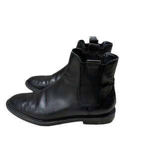 Zara flat chelsea ankle boots leather black 39 Grunge Punk Classic Women’s 8.5